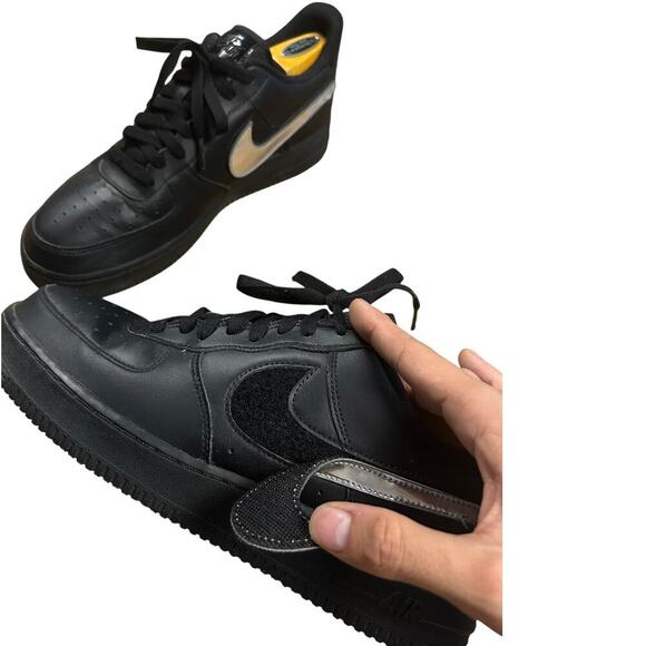 Nike Air Force Black ‘Removable Swoosh’ Sneaker - Picture 7 of 10